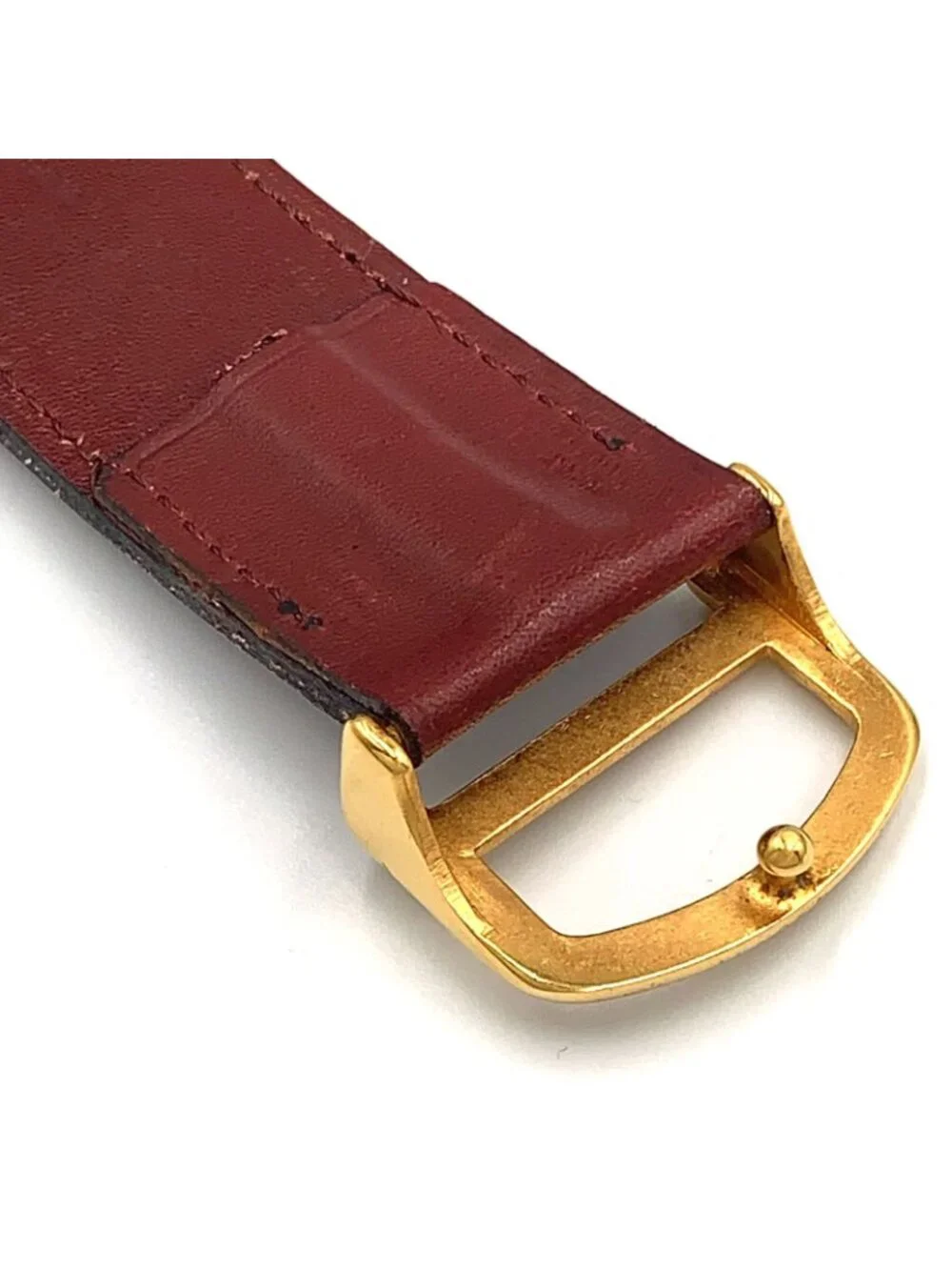 Cartier Must de D Buckle Leather Bordeaux Belt Gold